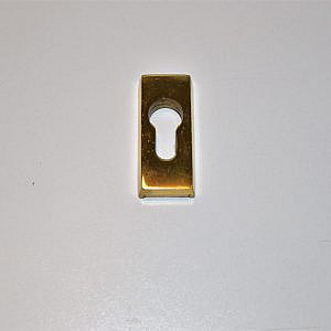 Gouden/Messing Rozet Vierkant. LICHTE KRASJES. afdekplaat slotgat. Massief messing Hoogwaardige Kwaliteit!