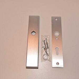 Set binnen en buitenschild blind . pc72 EV1 Complete set (deurschild) (deurkruk) (blind) (deurgreep) (deurklink) (schild massief)  Massief schild