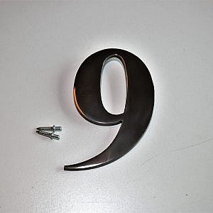 Huisnummer getal  9 antraciet PVD/TIN Incl bevestiging (huisnummer) (getal) (huis) (Nummer)