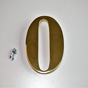 Huisnummer getal 0 Messing Niro/PVD/TIN incl Bevestiging (huisnummer) (nummer) (huis) (getal)