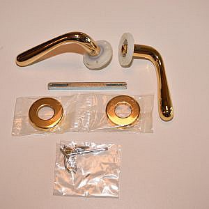 Ecostile deurkruk massief messing geveerd. DEURKR M/ROZ VV H  44R MES