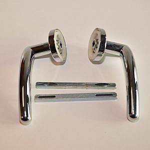 Ecostile/ValliValli  Deurkruk verchroomd op rozet  Massief chroom DEURKR OP/ROZET VV H4707R CHROOM M/SL PL    PRIJS PER SET!.