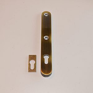 Hoppe Schild buiten Messing/brons PC72 HOH maat schroeven= 100mm / Breedte= 33mm / lengte= 250mm