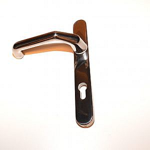 Deurkruk/deurgreep voor buitenzijde geveerd  massief donker chroom/antraciet  PC92 .