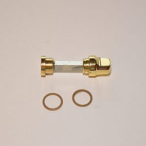 WC sluiting met knop en stift  Goud messing  open/dicht . TBV binnendeuren toilet